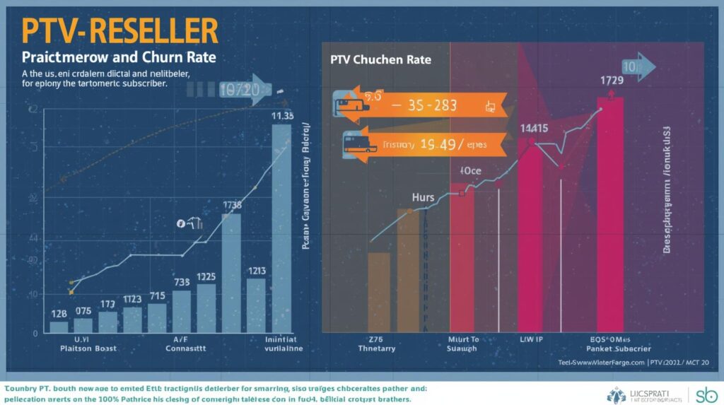 PTV reseller subscriber growth and churn rate comparison chart