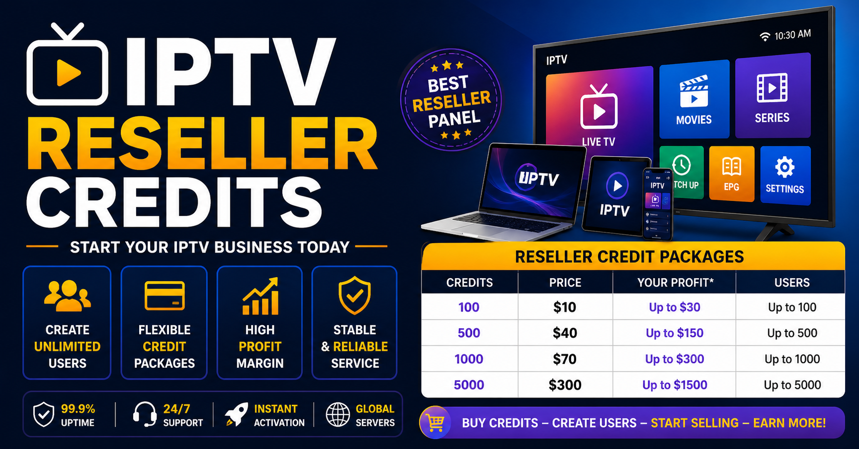 IPTV Reseller Credits