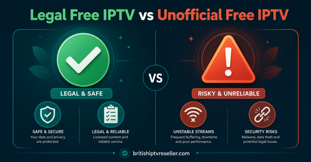 Legal complimentary IPTV versus informal cost-free IPTV